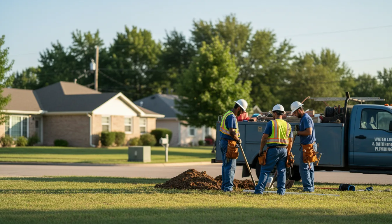 Residential water line and bathroom plumbing service in Burr, NE